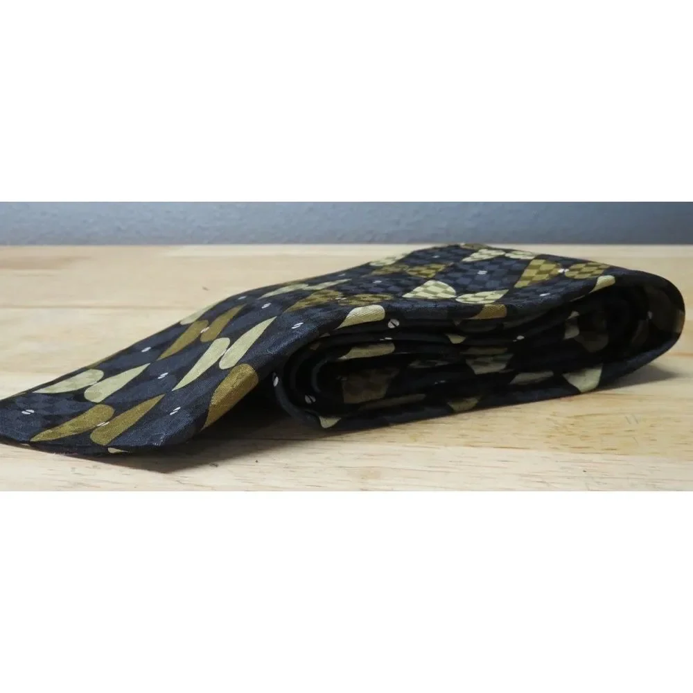 Mens Jhane Barnes Silk Neck Tie‎ Multicolor Geometric